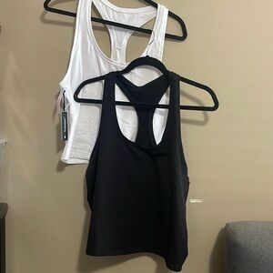 Aritzia Tna butter racer back tank tops black and white